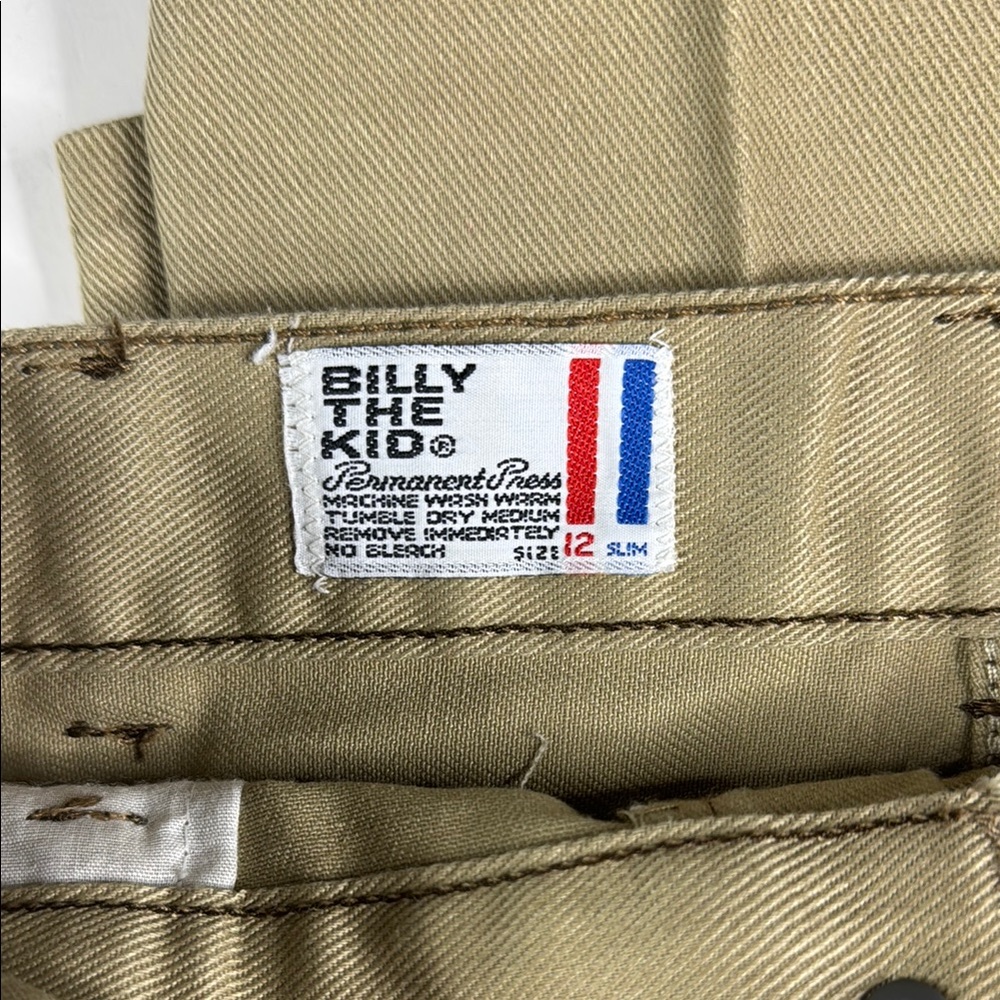 Boys' Billy The‎ Kid Slim Fit Pants, Size 12, Light Brown, Vintage